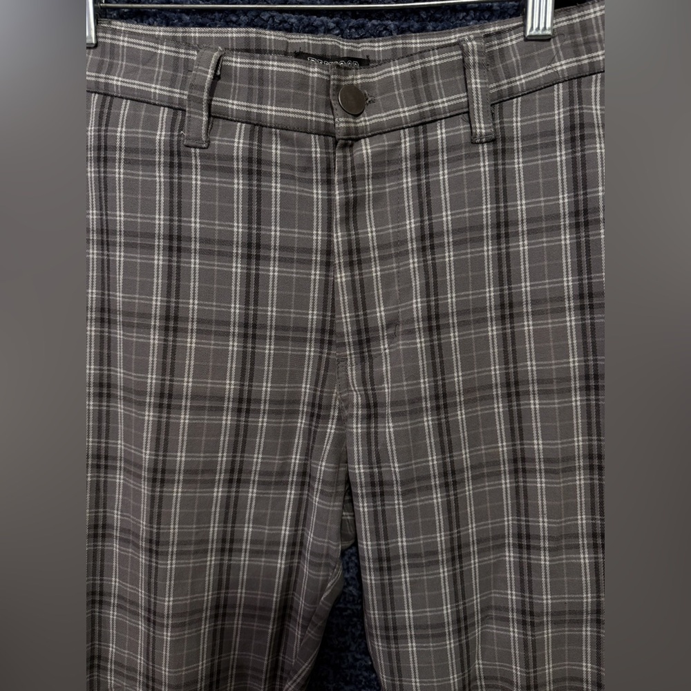 Elwood Pants Mens 33 x 32 Gray Plaid Slim Straight Golf Chino Preppy Academia - Picture 5 of 11